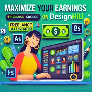 Maximize your earnings by competing in design contests and offering specialized graphic design services on Designhill.