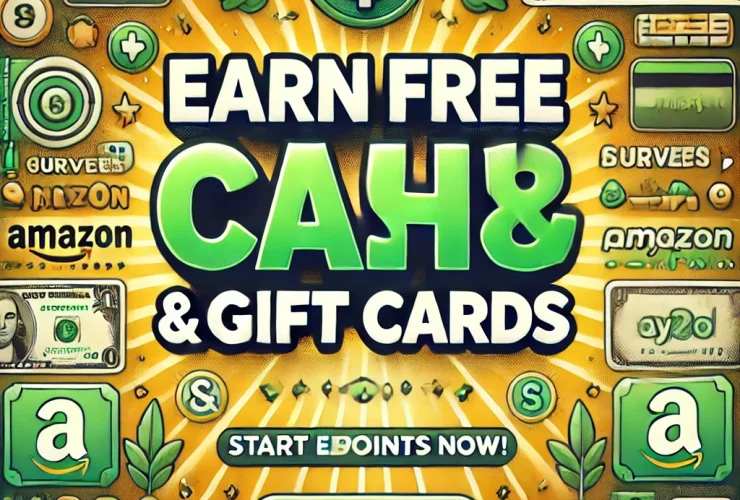 Thumbnail showing 'Earn Free Cash & Gift Cards' with images of cash, gift cards, and icons for surveys and videos, promoting easy ways to earn money online with GrabPoints.