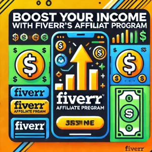 Dashboard showing Fiverr affiliate commission plan and earnings data.