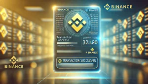 Verified Binance payment proof showing a successful transaction with the Binance logo, a digital wallet screenshot, and a transaction confirmation banner, emphasizing trust and reliability.