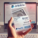 "Proof of payment from Dribbble freelance job, showing verified transaction details with reliable payment method for creative professionals."