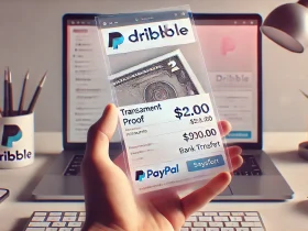 "Proof of payment from Dribbble freelance job, showing verified transaction details with reliable payment method for creative professionals."