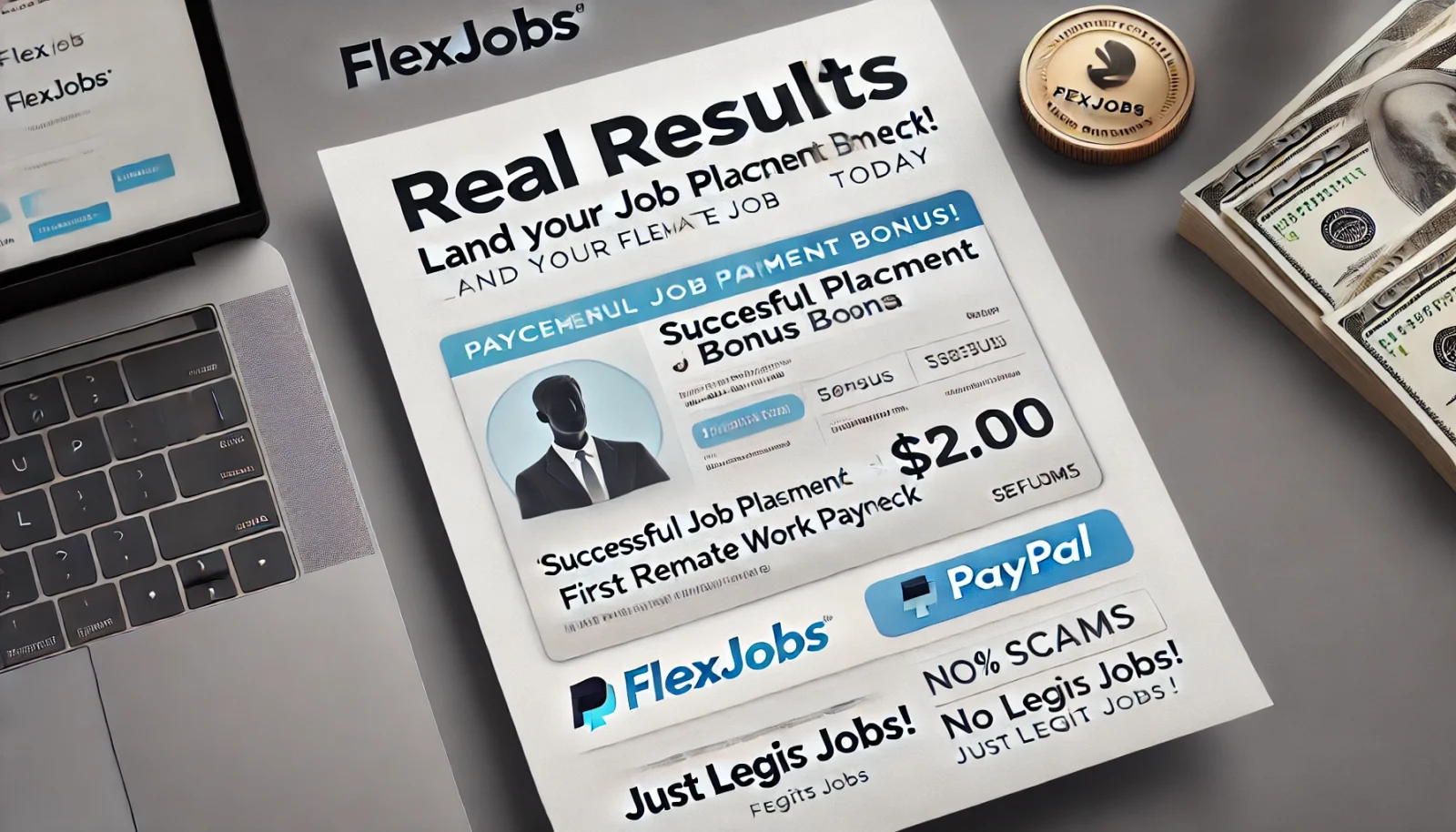 FlexJobs verified payment proof featuring PayPal or direct deposit, demonstrating the real earning potential of remote and flexible jobs.