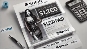 Screenshot of a PayPal payment receipt showing earnings from the SHEIN Affiliate Program, demonstrating reliable and timely payouts.