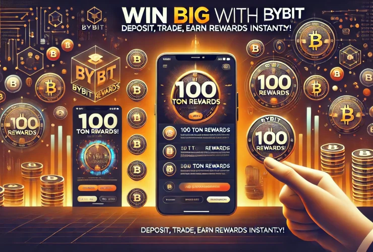 Bybit payment proof image showing successful TON rewards credited to a user’s wallet, highlighting the 100 TON reward opportunity from lucky draws.