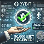 Bybit showing 50,000 USDT prize received, highlighting trading competition rewards for day traders and swing traders.