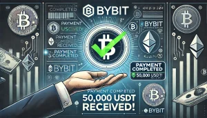 Bybit showing 50,000 USDT prize received, highlighting trading competition rewards for day traders and swing traders.